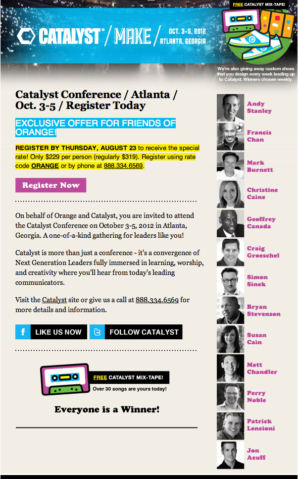 Join Your Orange Friends at Catalyst Conference 2012!