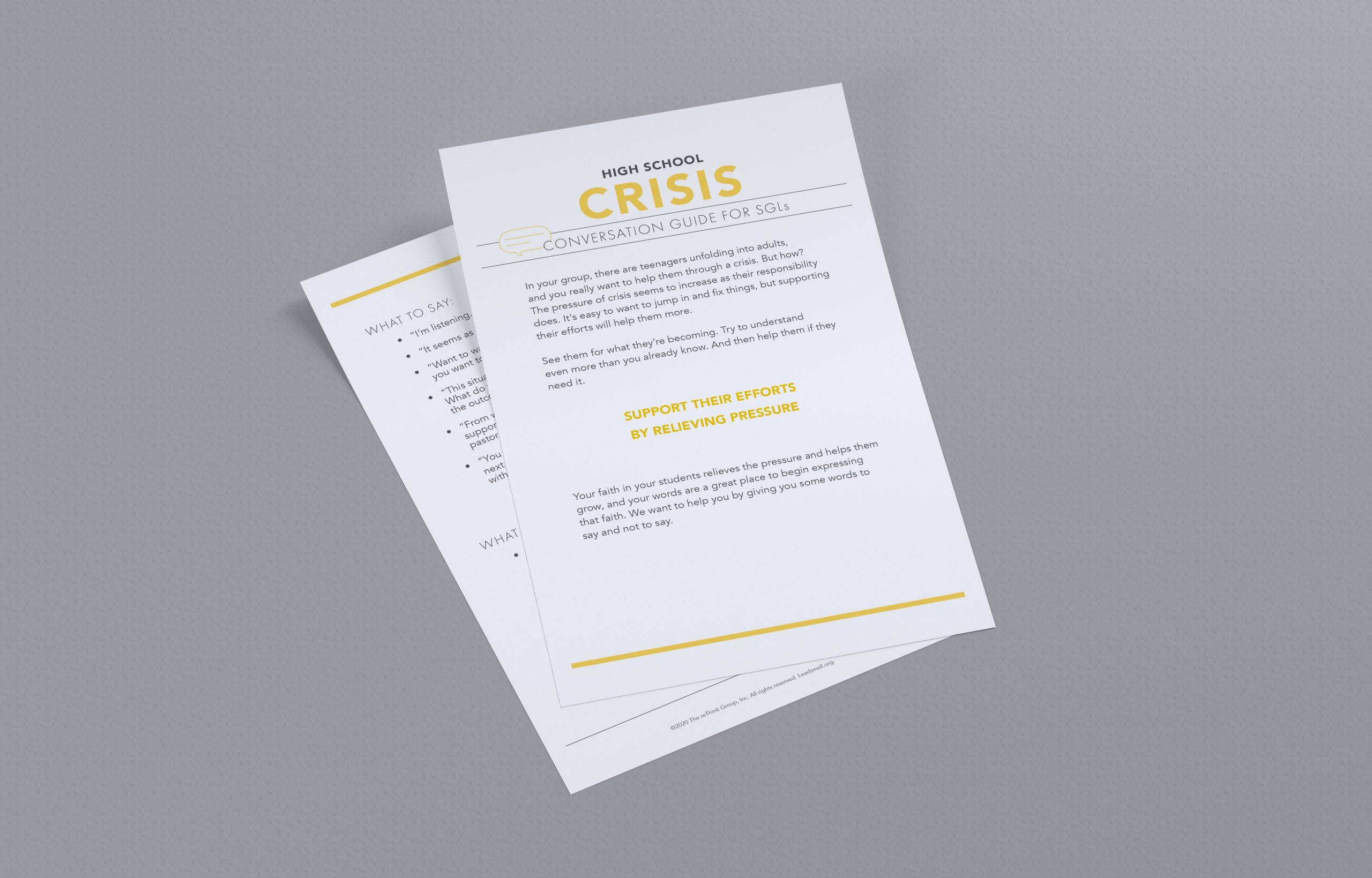 Small Group Leader Conversation Guides: Crisis