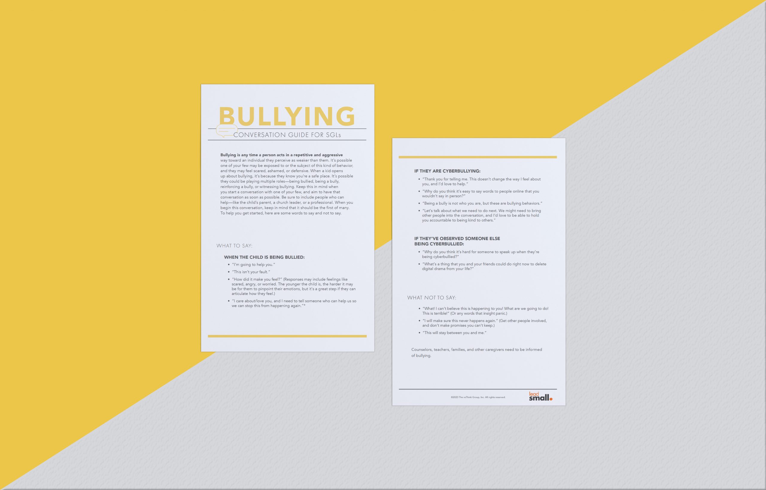 Small Group Leader Conversation Guide: Bullying