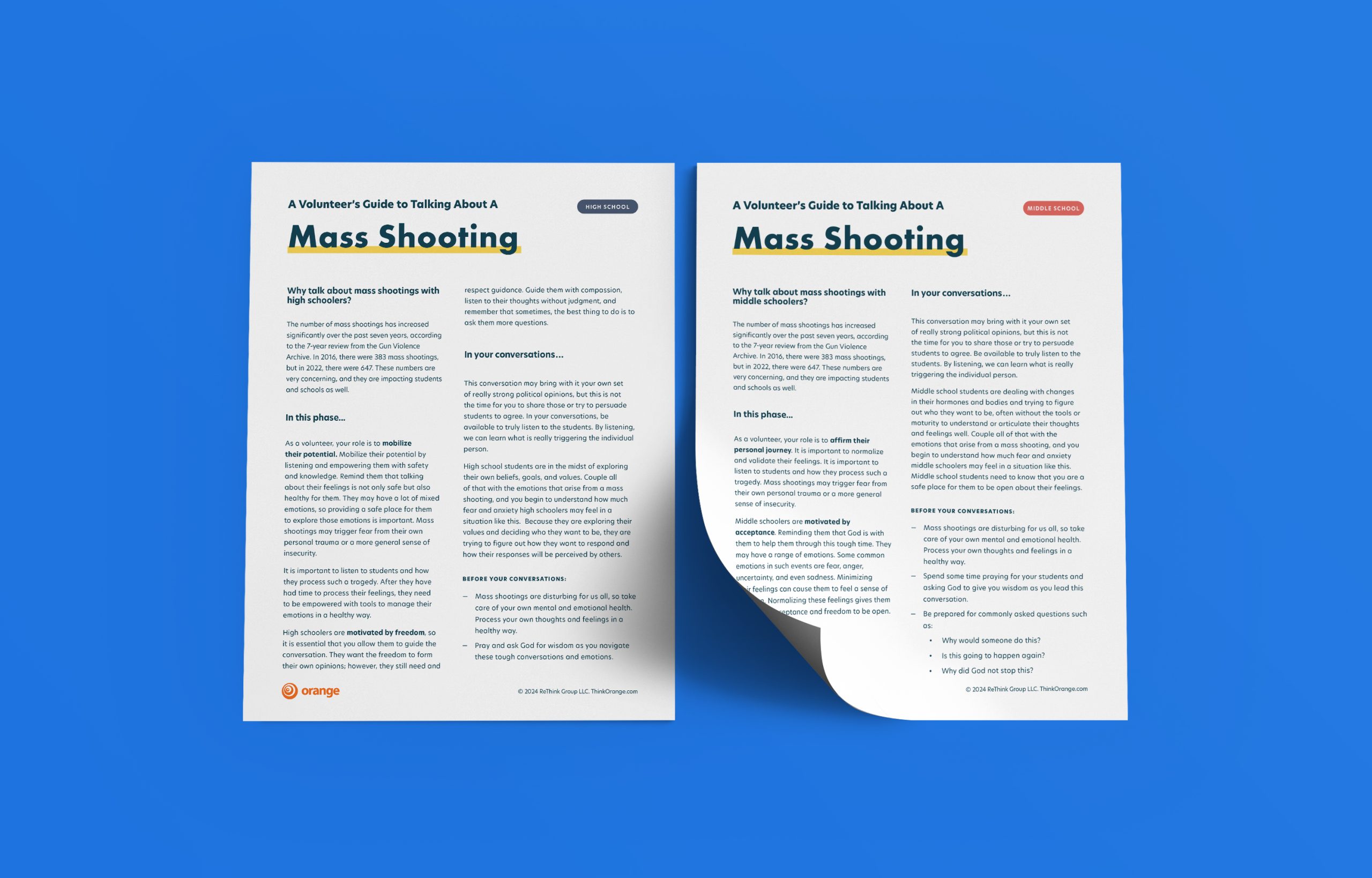 Mass Shooting – Student Ministry Volunteer Conversation Guides