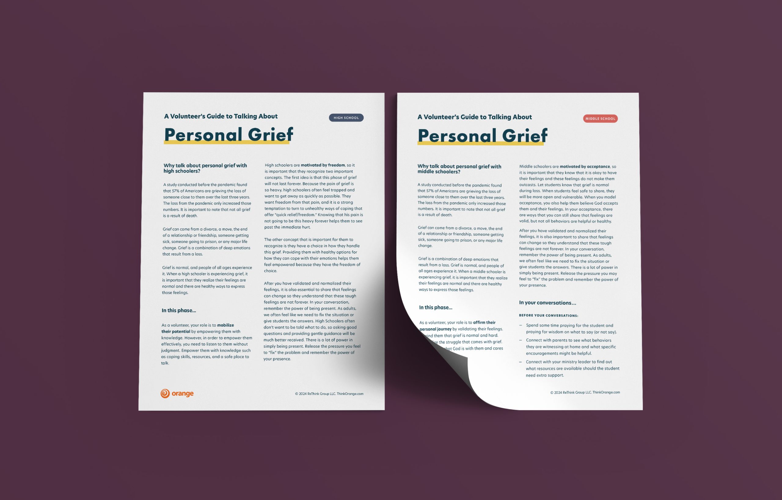 Personal Grief – Student Ministry Volunteer Conversation Guides