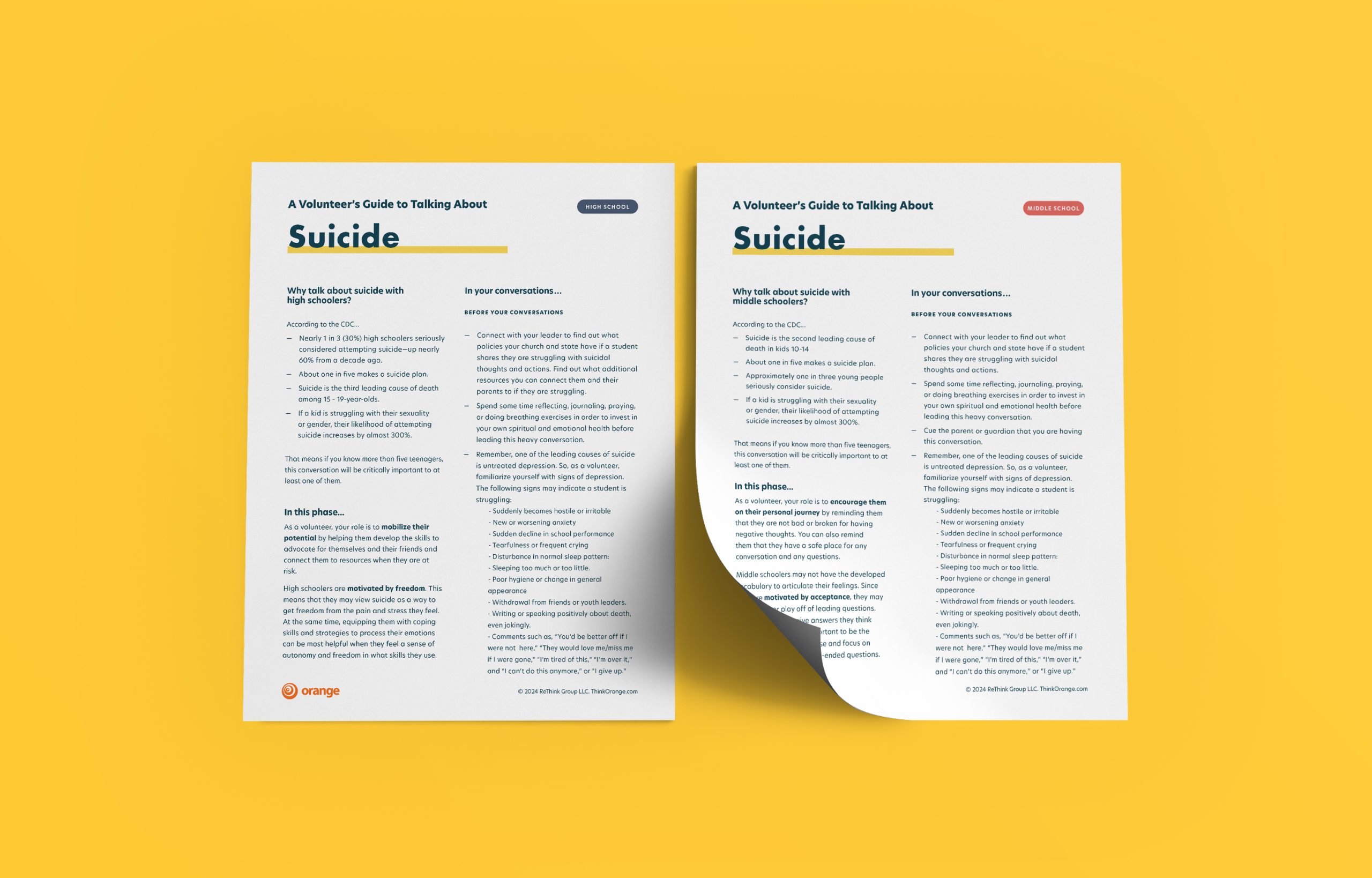 Suicide – Student Ministry Volunteer Conversation Guides