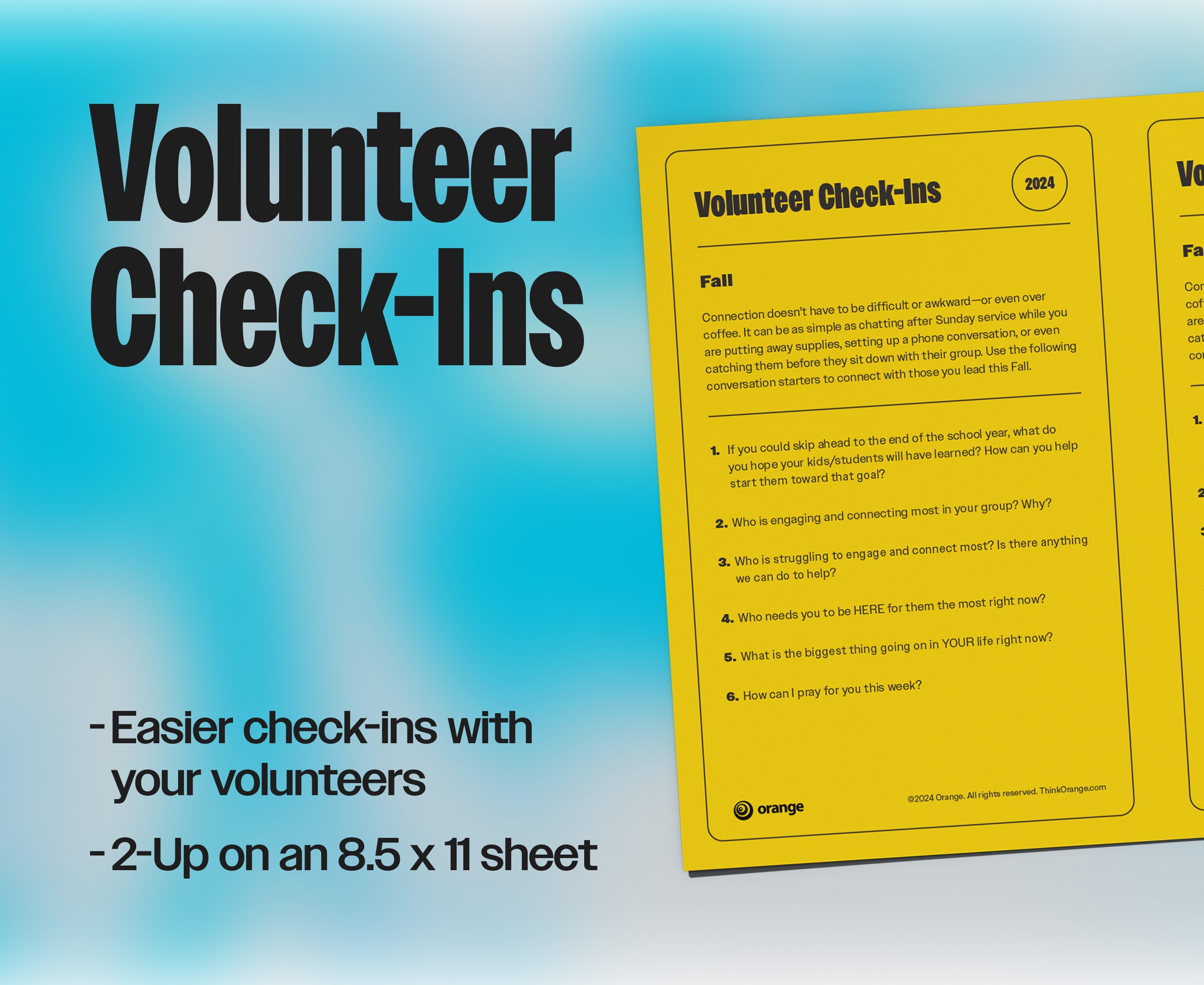 Fall Volunteer Check-Ins