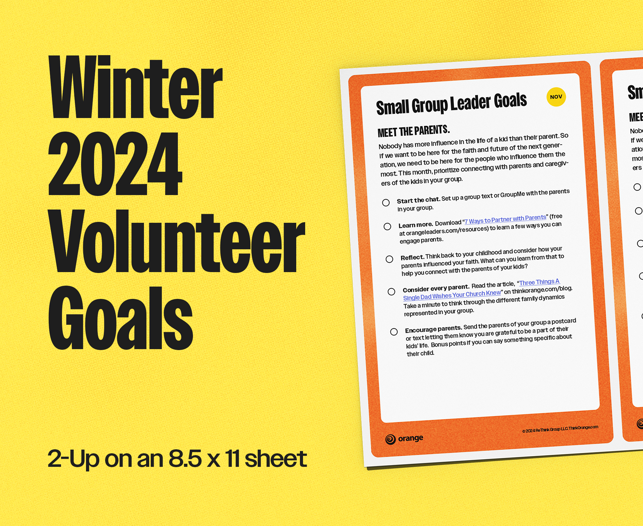 Winter 2024 Volunteer Goals