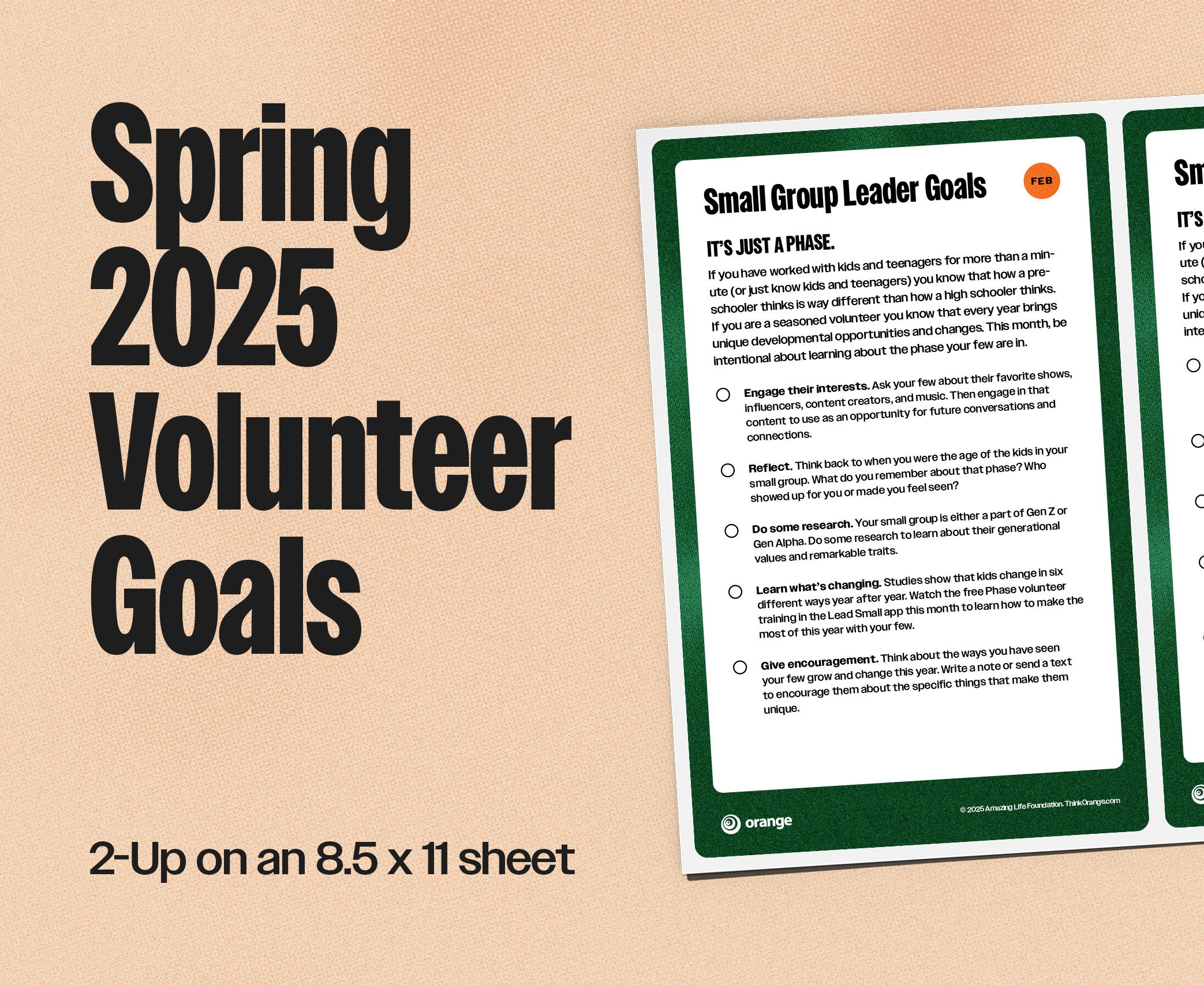 Spring 2025 Volunteer Goals