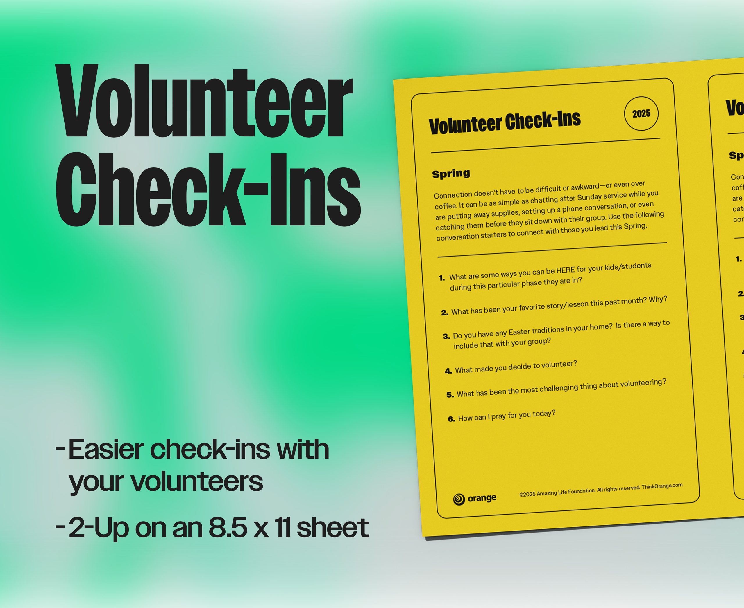 Spring Volunteer Check-Ins